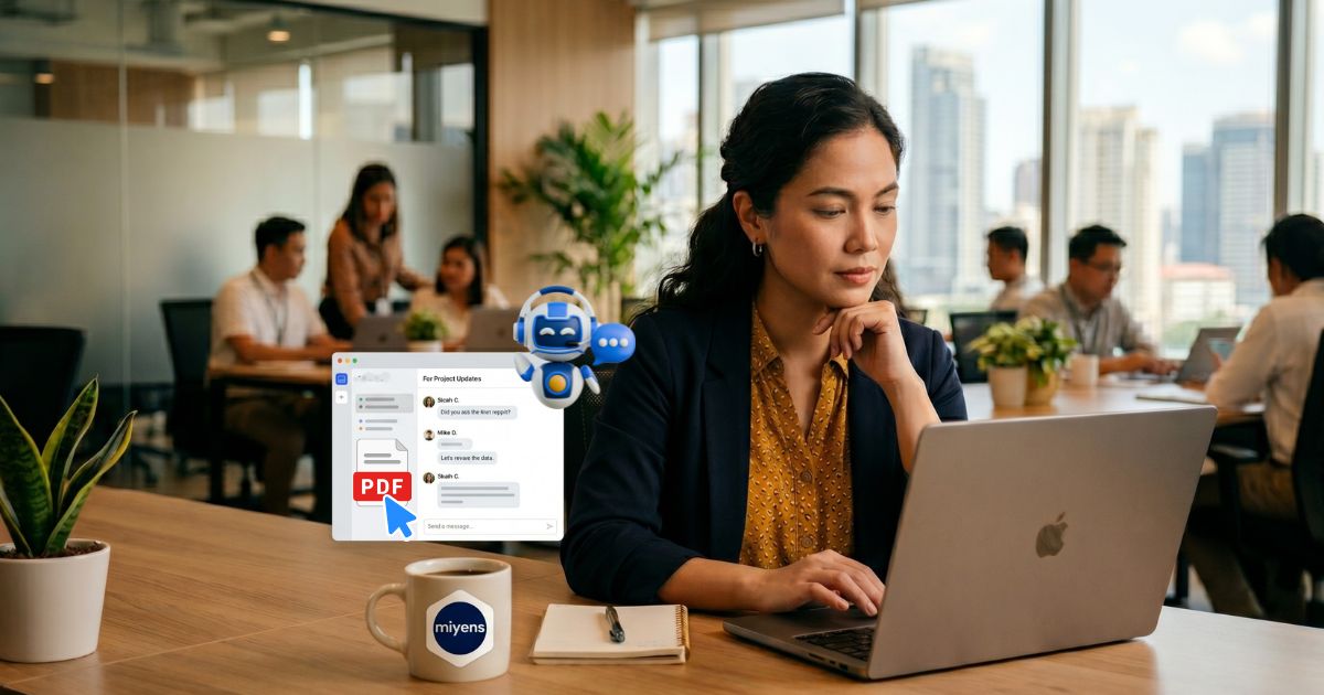 AI chatbot setup on a laptop